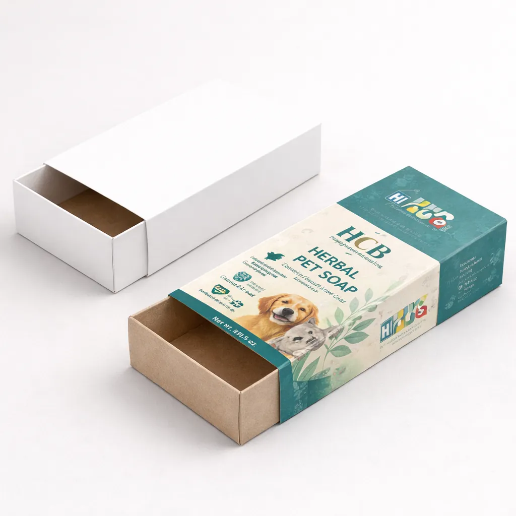 Two-piece rigid gift boxes with lids, featuring a minimalist white design and a branded teal version. class=